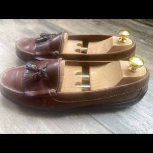 Cole Hann brown Country slip on loafers.